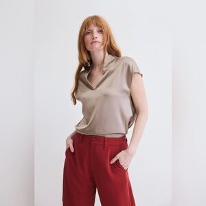 NWT Ruti Washable Cap Sleeve Blouse